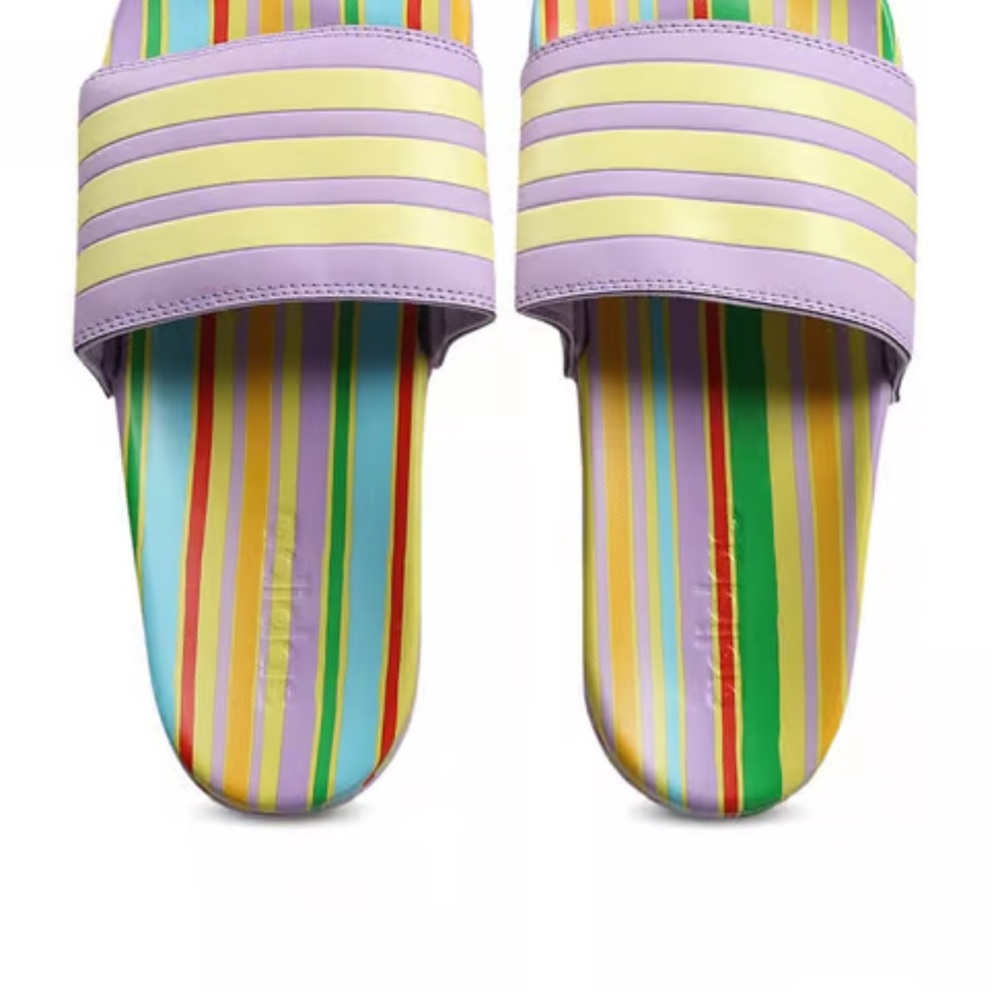 Colorful Striped women slides